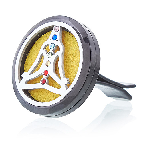 Car Diffuser Kit - Pewter Yoga Chakra 